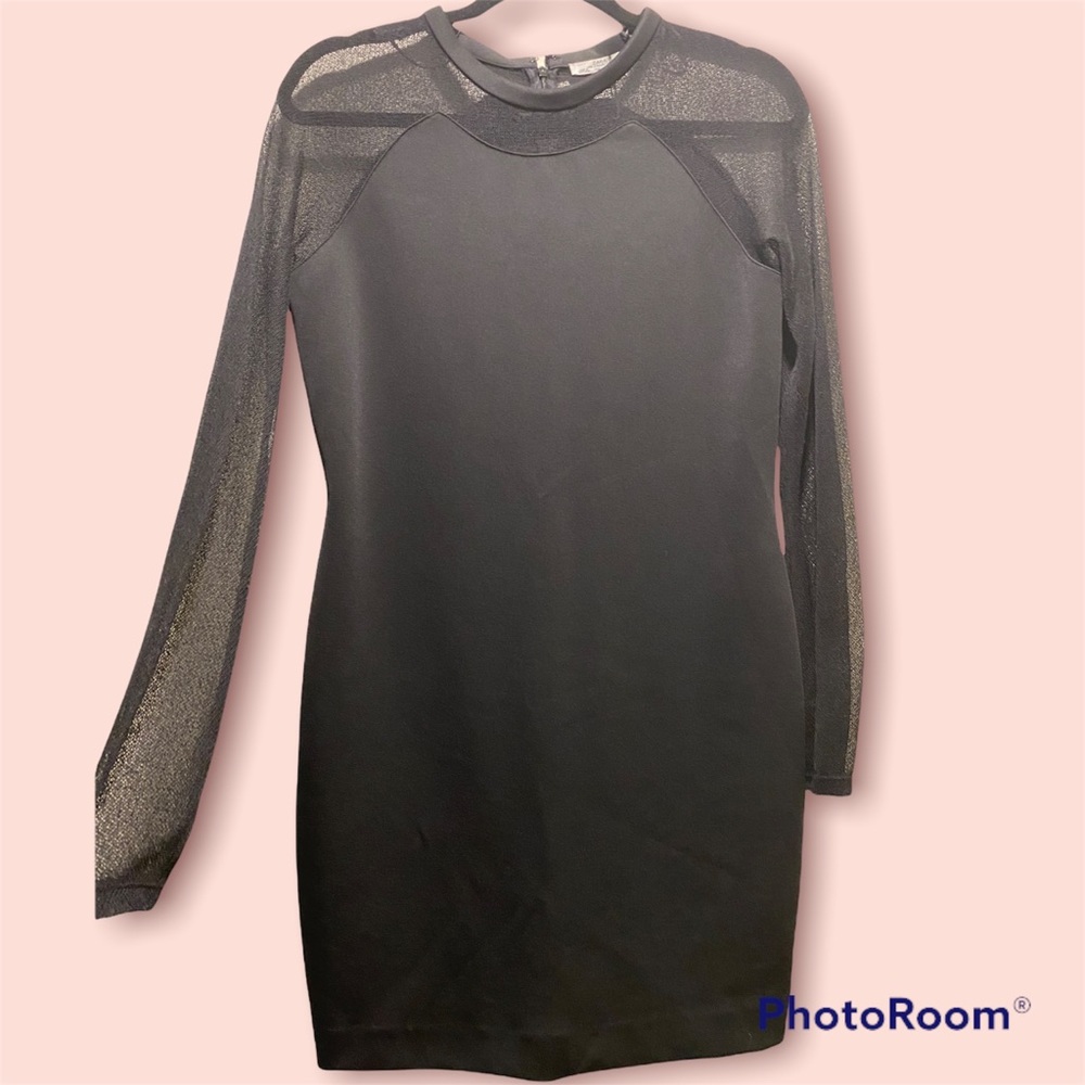 Zara Large long sleeve dress black